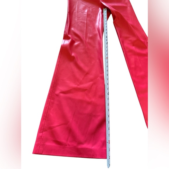 Alice + Olivia Olivia Pink Bootcut Vegan Leather Pant in Wild Pink Sz 14 new! - Picture 5 of 8